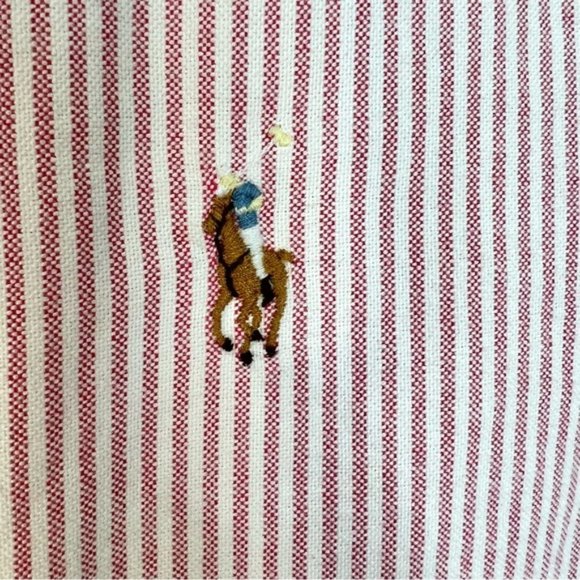 RALPH Lauren 100% cotton striped slim fit Oxford button down shirt 10 - Picture 7 of 10